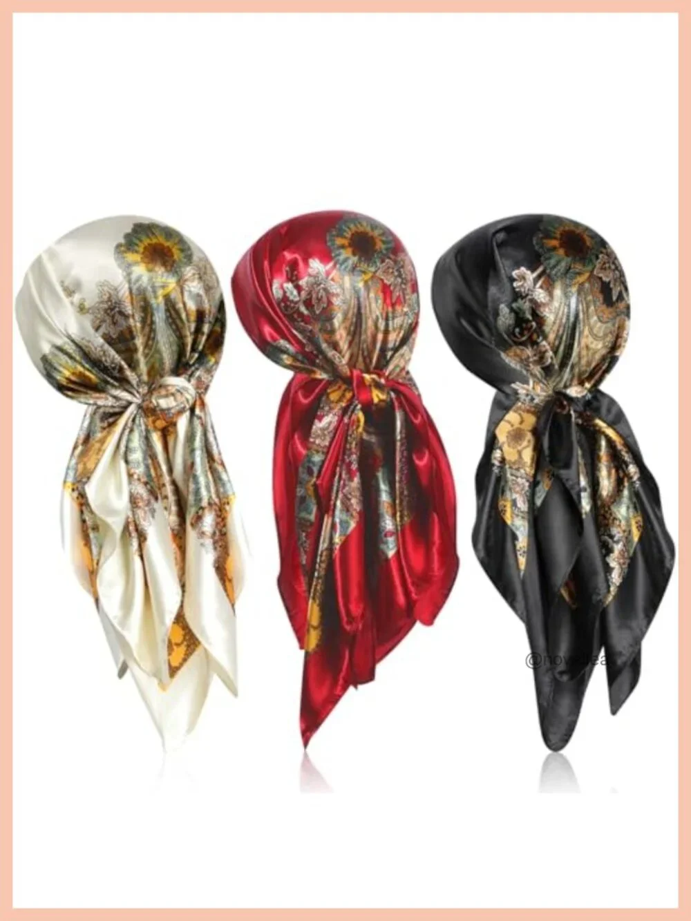 3 Pack 35 Inch Satin Silk Head Scarf for Sleeping Hair Wrapping
